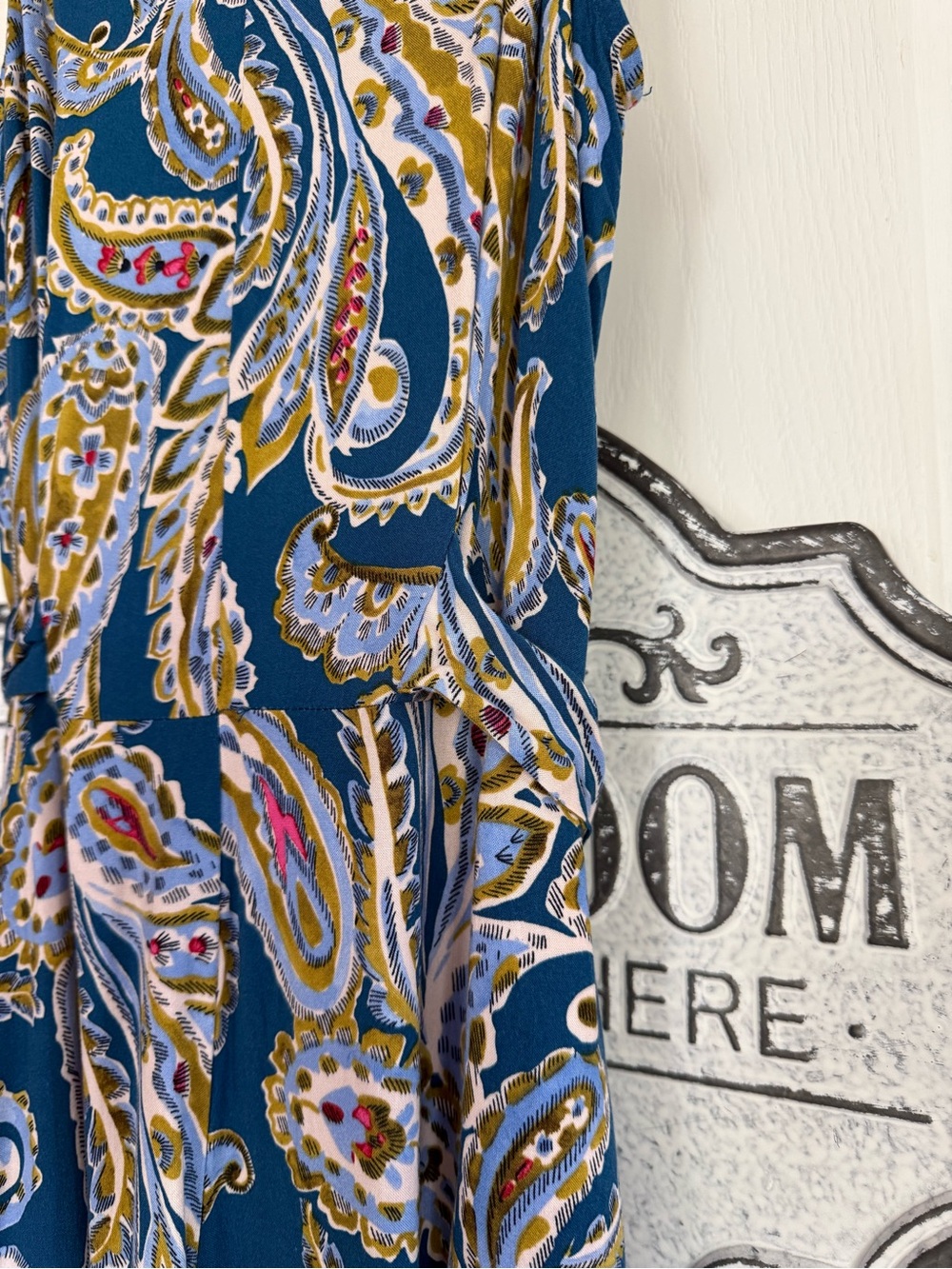 MSK Blue Paisley Asymmetrical Jumpduit - Picture 2 of 5